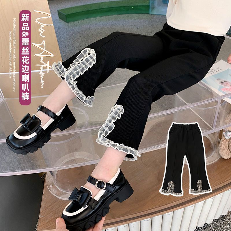 Quần Dài Ống Loe Mỏng Thoải Mái Phong Cách Phương Tây Thời Trang Xuân Thu Cho Bé Gái