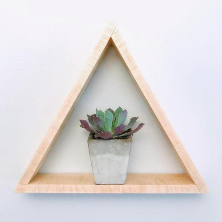 (hot sale) Bộ 3 kệ gỗ treo tường kệ đựng đồ  tam giác mộc gỗ tự nhiên