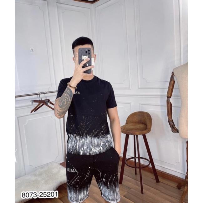 [Sẵn hàng] Bộ Quần Áo Nam AMR Loang Siêu Chất - Quần Áo Nam AMR Chất Cotton Mát Mịn