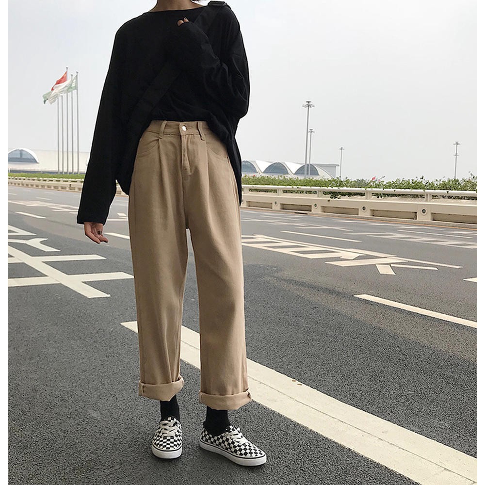 [25040] Quần Ống Rộng oversized Cạp Cao