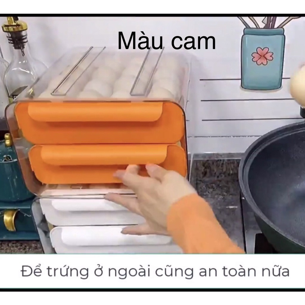 Hộp Đựng Trứng Tủ Lạnh 2 Tầng Sức Chứa 32 Ô, Có Ngăn Kéo Tiện Lợi