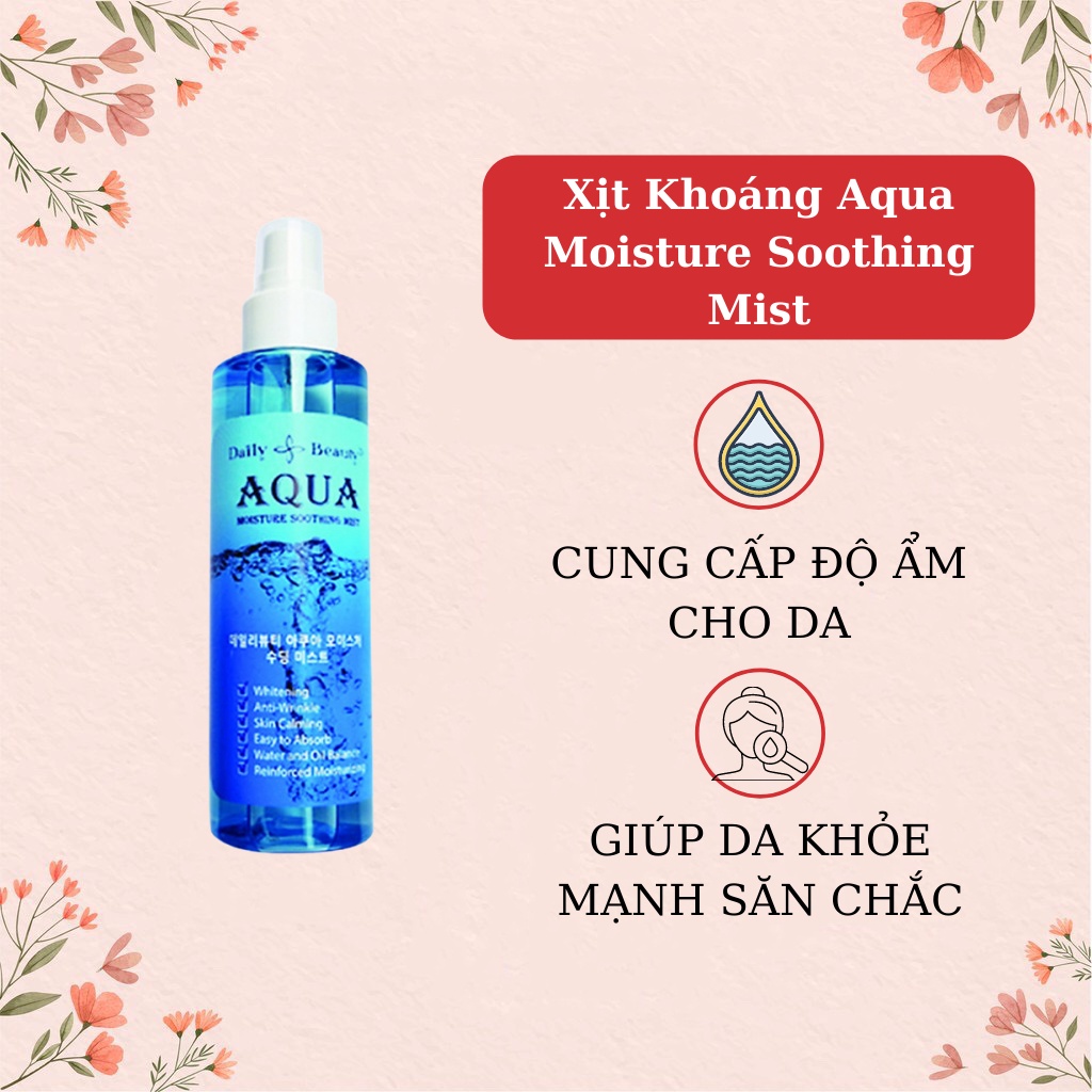 Xịt Khoáng Dưỡng Da Ẩm Mượt Mịn Màng 𝗔𝗾𝘂𝗮 𝗠𝗼𝗶𝘀𝘁𝘂𝗿𝗲 𝗦𝗼𝗼𝘁𝗵𝗶𝗻𝗴 𝗠𝗶𝘀𝘁