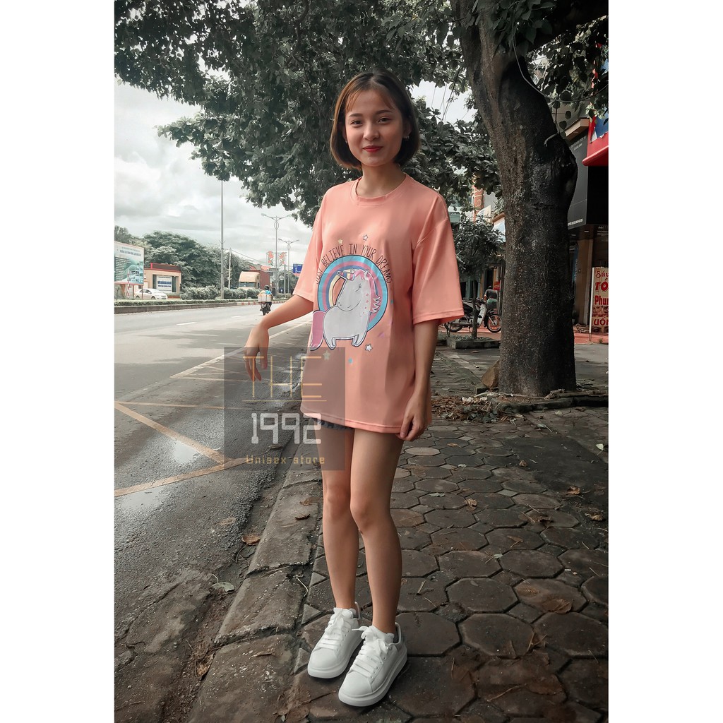 Áo thun áo phông tay lỡ Unisex nam nữ UNICORN 3 màu full size M L XL THE 1992