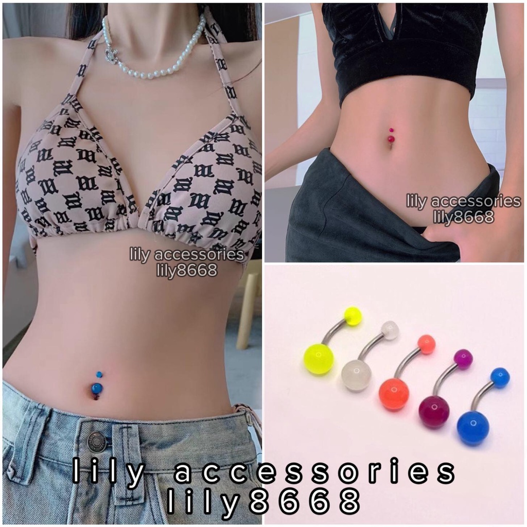 khuyên rốn nhiều màu dạ quang phát sáng