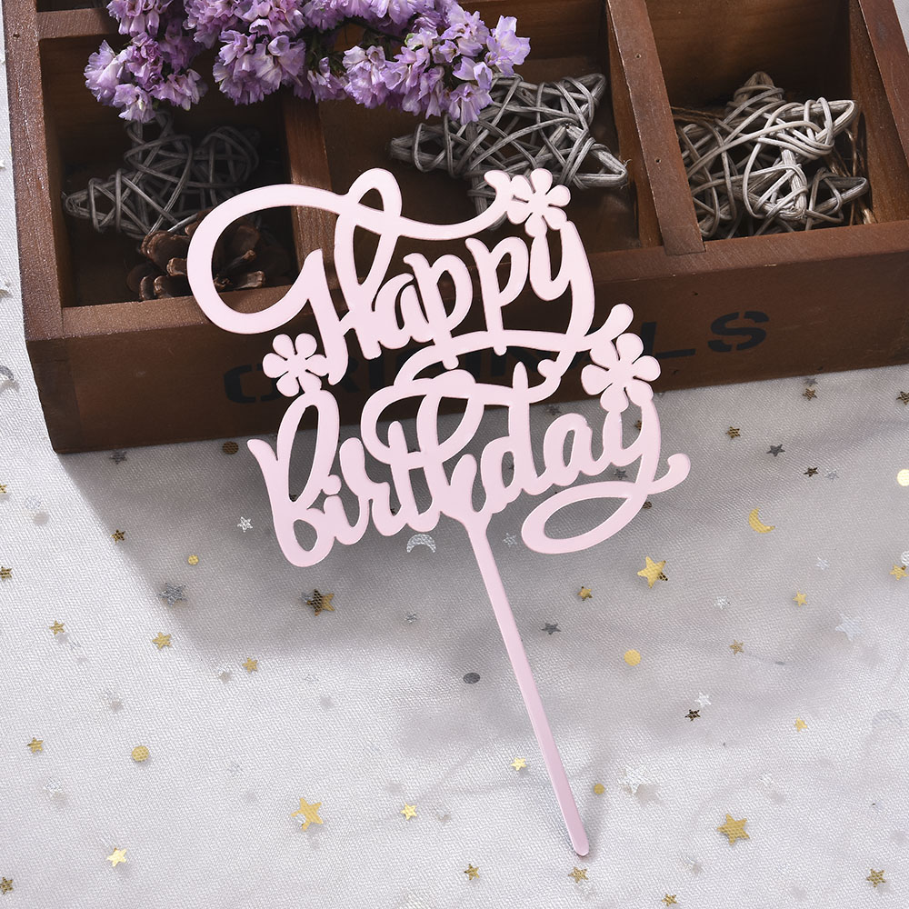 1 Phụ Kiện Trang Trí Bánh Kem Hình Chữ Happy Birthday Sáng Tạo