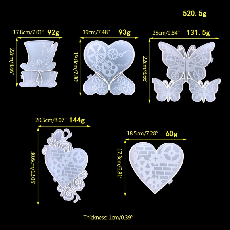 Khuôn Silicone Làm Bánh Hình Bươm Bướm Trái Tim Xinh Xắn