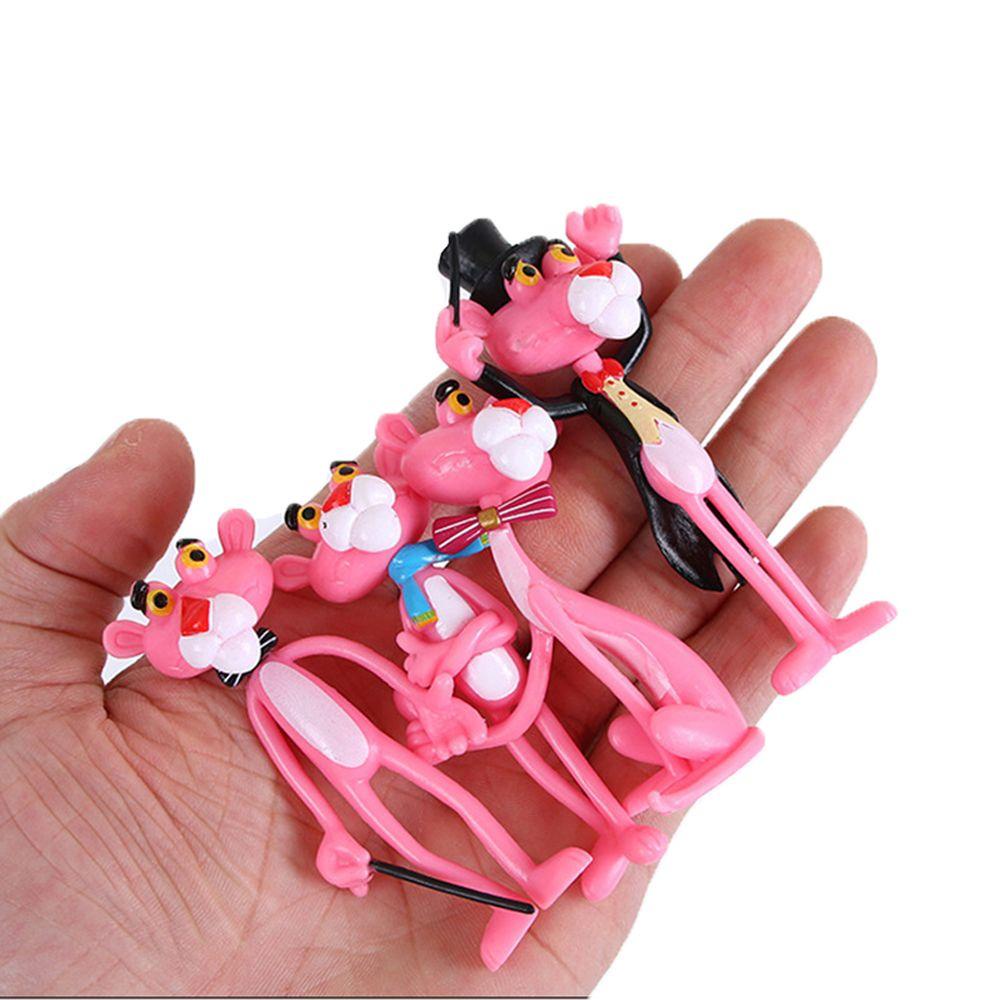 Mô Hình Chú Báo Hồng Mini Bằng PVC Để Bàn Trang Trí