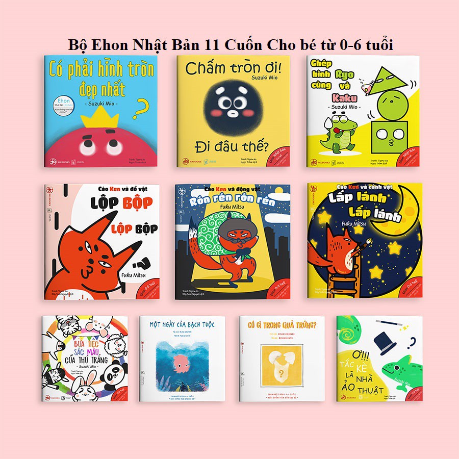 Bộ Ehon Nhật Bản 11 quyển Màu sắc, Âm thanh, Hình khối cho bé 0-6