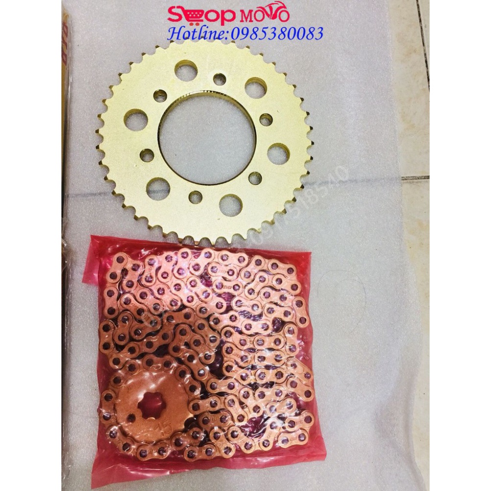 bộ nhông sên dĩa vàng DID cho EX 135 va 150 Ảnh thật Sp