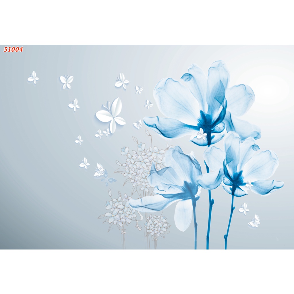 Tranh dán tường 3d trang trí phòng khách Hoa 3D nhẹ nhàng