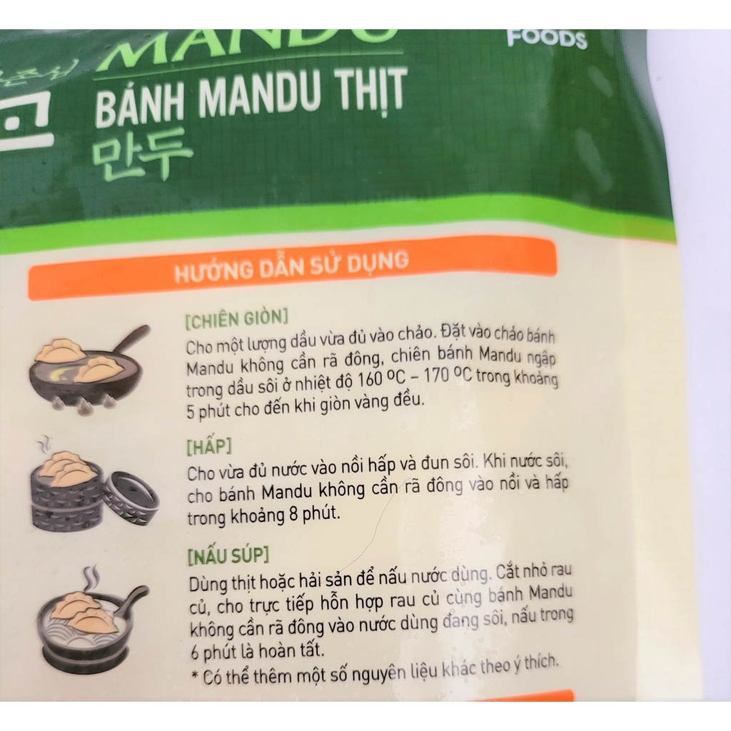 [Gói 350g] [NHÂN THỊT] BÁNH XẾP MANDU KIỂU HÀN QUỐC Bibigo [VN] CJ FOODS Dim Sum (nw0)