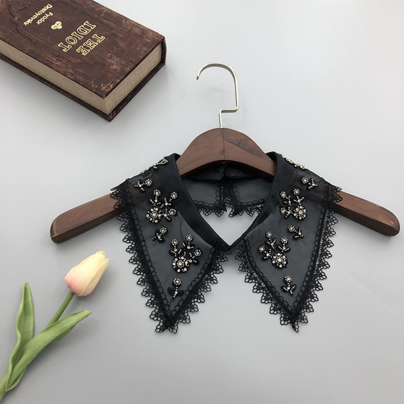 Cổ Áo Rời Giả Hai Lớp Họa Tiết Hoa Thời Trang Hàn Quốc Cho Nữ