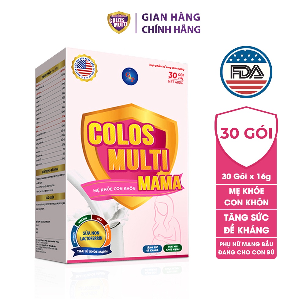 [MKBSBDCL8 giảm 10% đơn 600K] Sữa bột Colosmulti Mama hộp 480g tăng cường sức đề kháng, dưỡng chất cho bà bầu