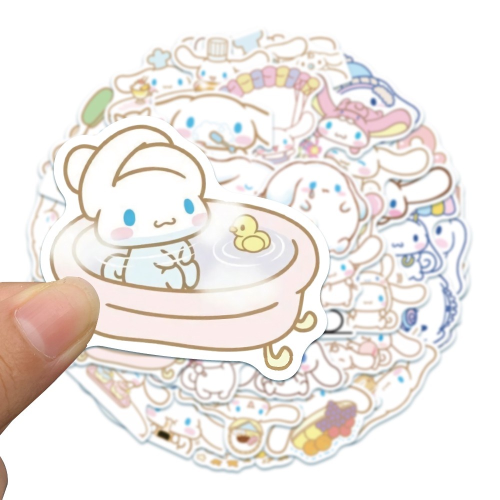 Set 50 sticker hình dán thỏ trắng Cinnamoroll chống thấm nước