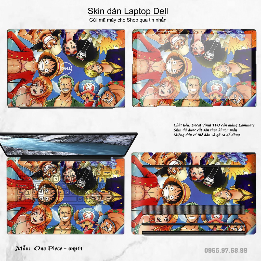 Skin dán Laptop Dell in hình One Piece _nhiều mẫu 11 (inbox mã máy cho Shop)