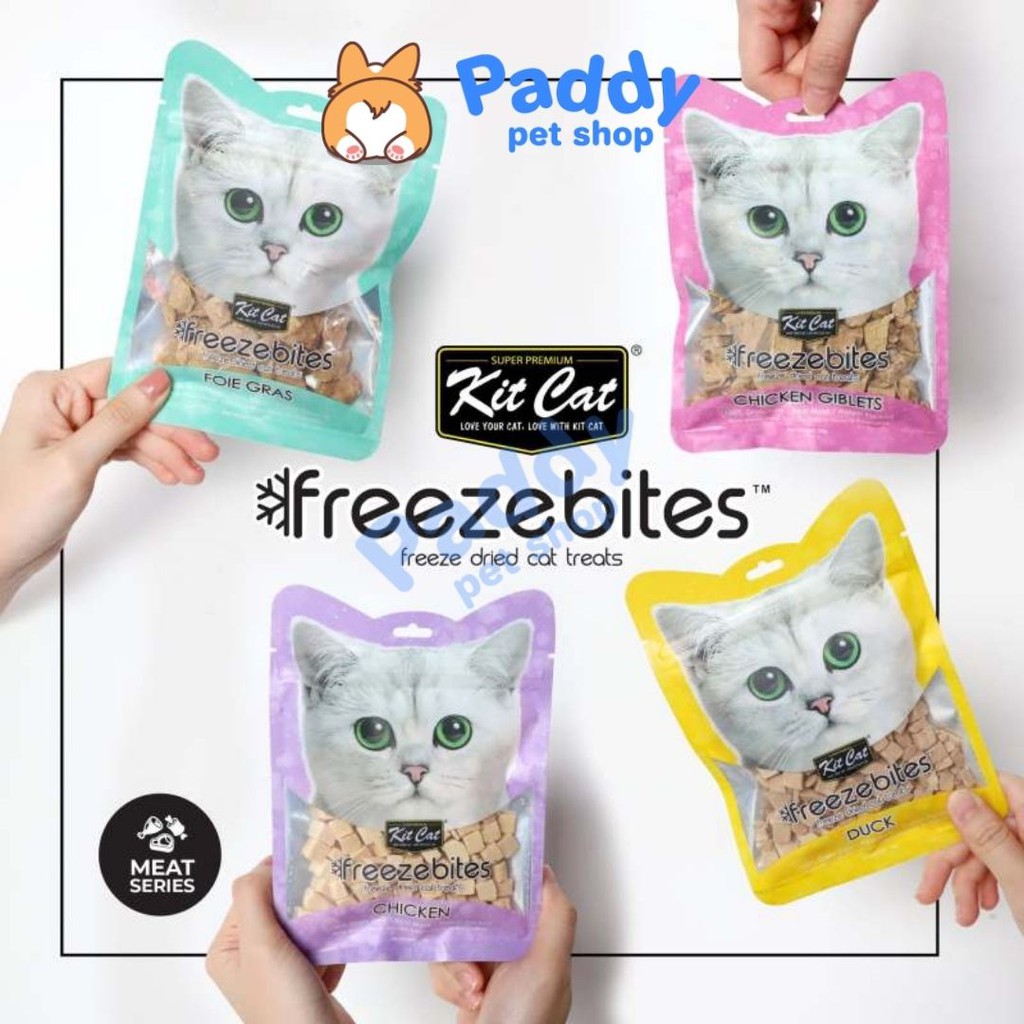 Snack Cá &amp; Gà Tươi Sấy Khô Kit Cat Freeze Bites Cho Mèo 15g