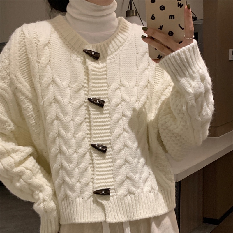 IELGY    Áo Khoác cardigan Dệt Kim Màu Sắc retro Nhật Bản Cho Nữ