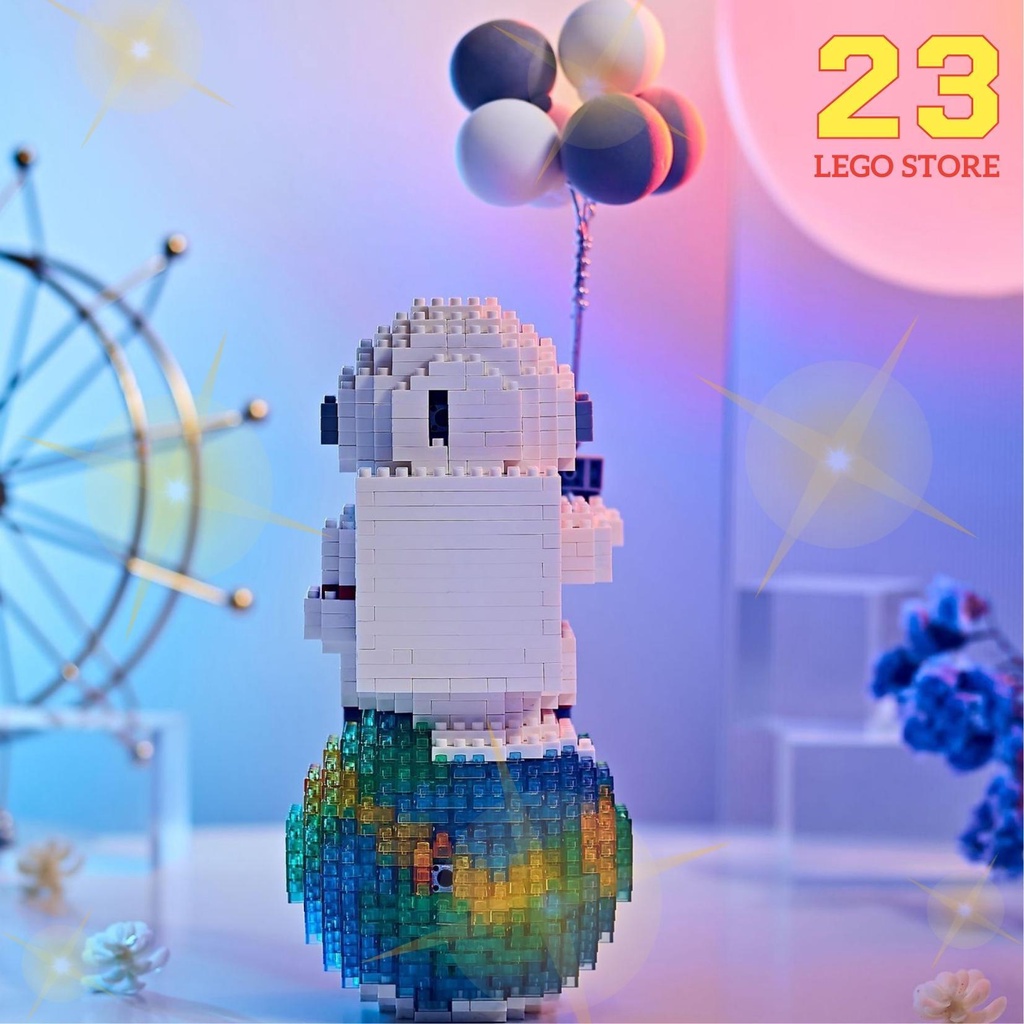 Bộ đồ chơi lắp ghép Phi hành gia Cầm bóng bay Balloon Astronaut, tặng kèm đèn led phát sáng