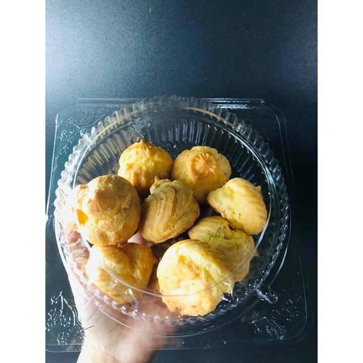 50 Hộp nhựa nắp gập H26 đựng bánh bông lan trứng muối 16cm