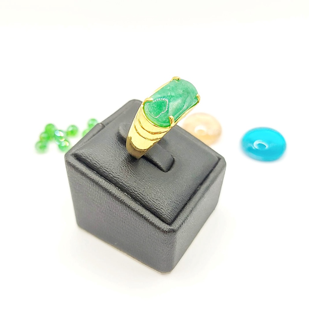 Nhẫn Nam Nữ Yên Ngựa Màu Xanh 030RDX180622 - Mang đi chơi, đi tiệc rất sang