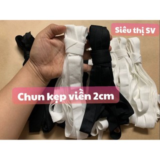 Bó 5m CHUN KẸP VIỀN 2cm màu TRẮNG và ĐEN [Siêu Thị SV]