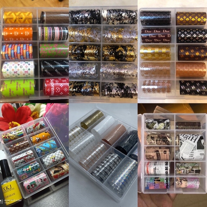 Foi Dán Móng Thương Hiệu,Báo,Hoạt Hình,Hoa Nghệ Thuật Set 10Cuộn
