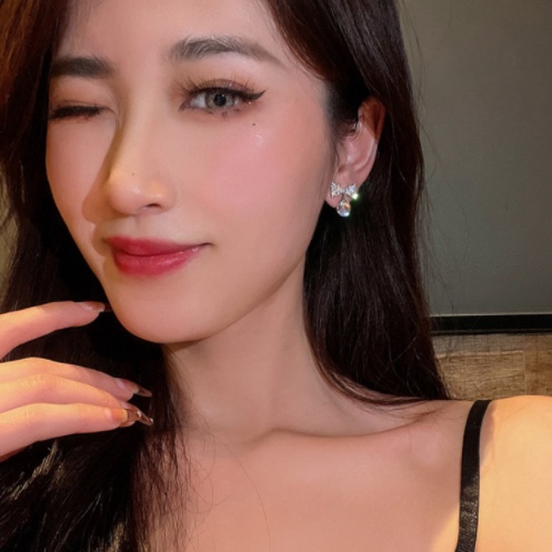 Bông tai nơ giọt nước đính đá phong cách Hàn Quốc siêu xinh shop Phụ Kiện Tiên Tiên