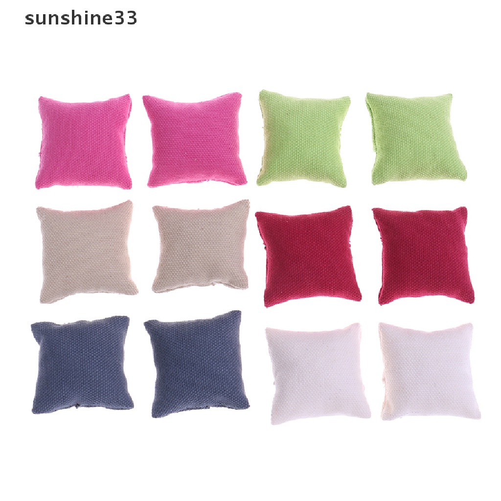 Bộ 2 Gối sofa Trang Trí Nhà Búp Bê Tỉ Lệ 1 / 12