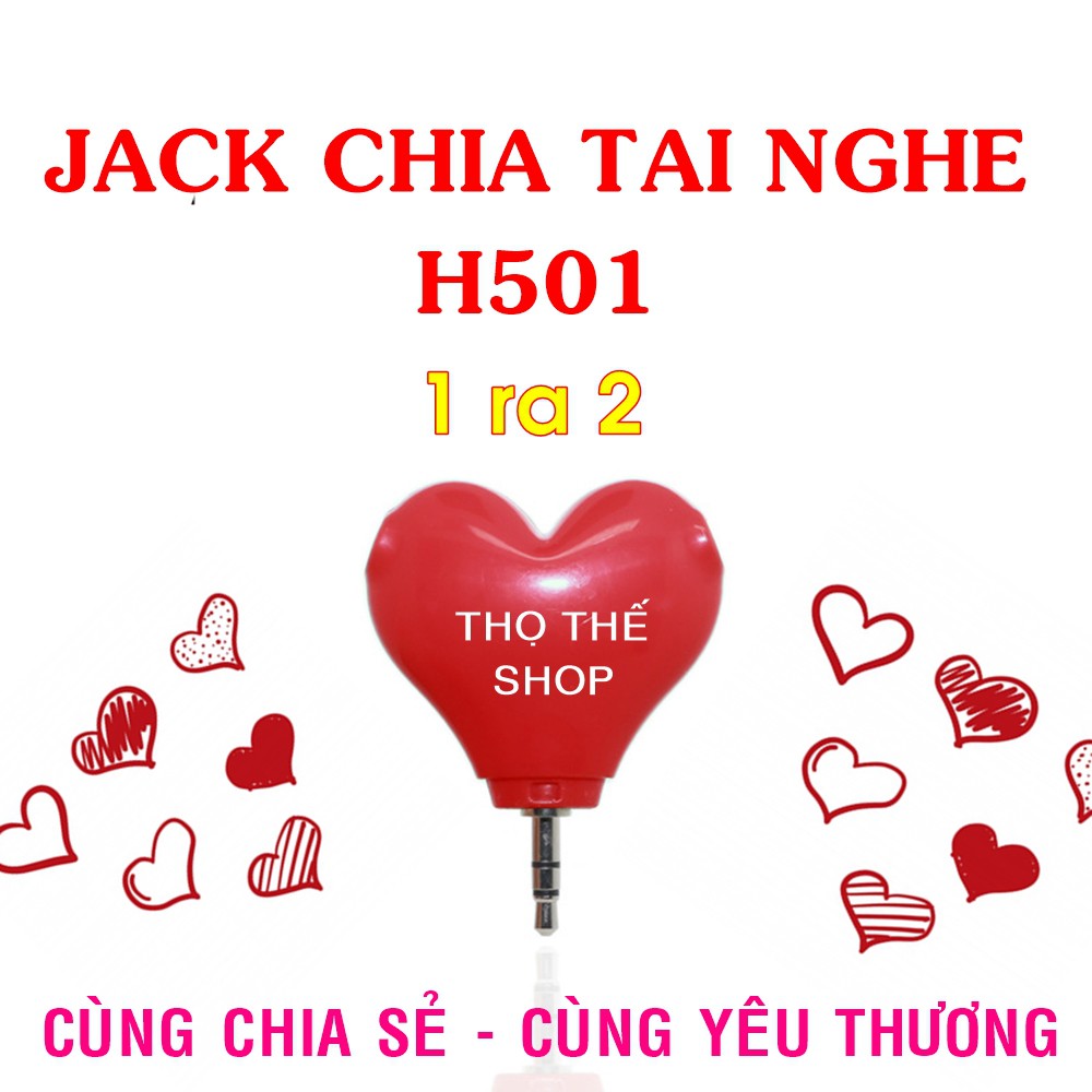 Jack chia tai nghe TRÁI TIM Kaixin H501 - Chính hãng