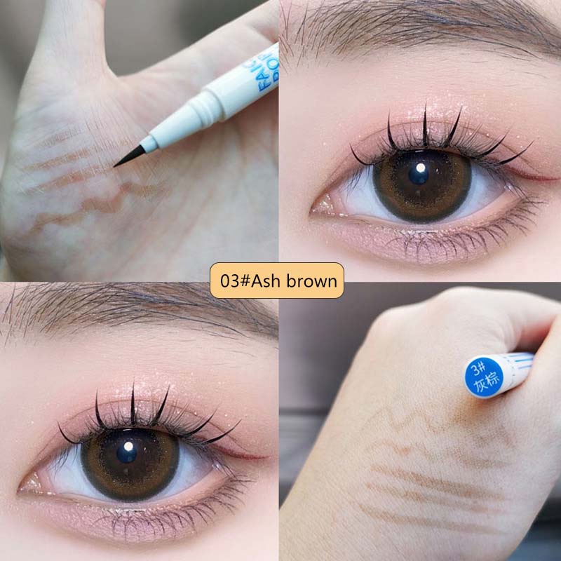 Bút Kẻ Mắt Nước Màu Trắng/Đen Ánh Ngọc Trai Chống Thấm Nước Phong Cách Hàn Quốc