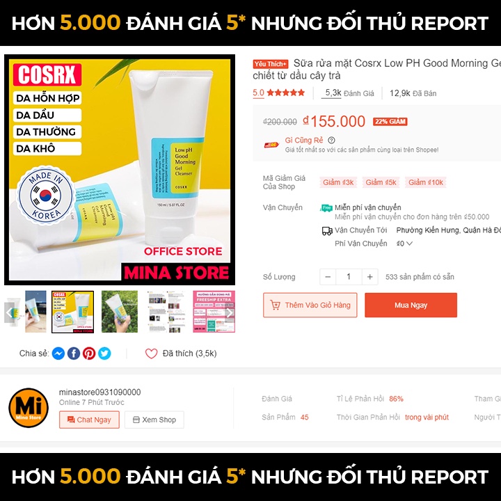 Sữa Rửa Mặt Cosrx Low Ph Good Morning Gel Cleanser Dịu Nhẹ, Ngăn Ngừa Mụn 150ml, Mọi Loại Da, Corsx | BigBuy360 - bigbuy360.vn