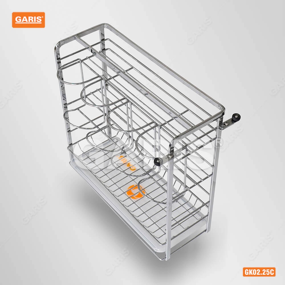 [FREESHIP HCM] Giá Dao Thớt, Gia Vị, Chai Lọ Garis GK02.25C - Nan Vuông - Inox 304 - Dùng Cho Cánh Kéo