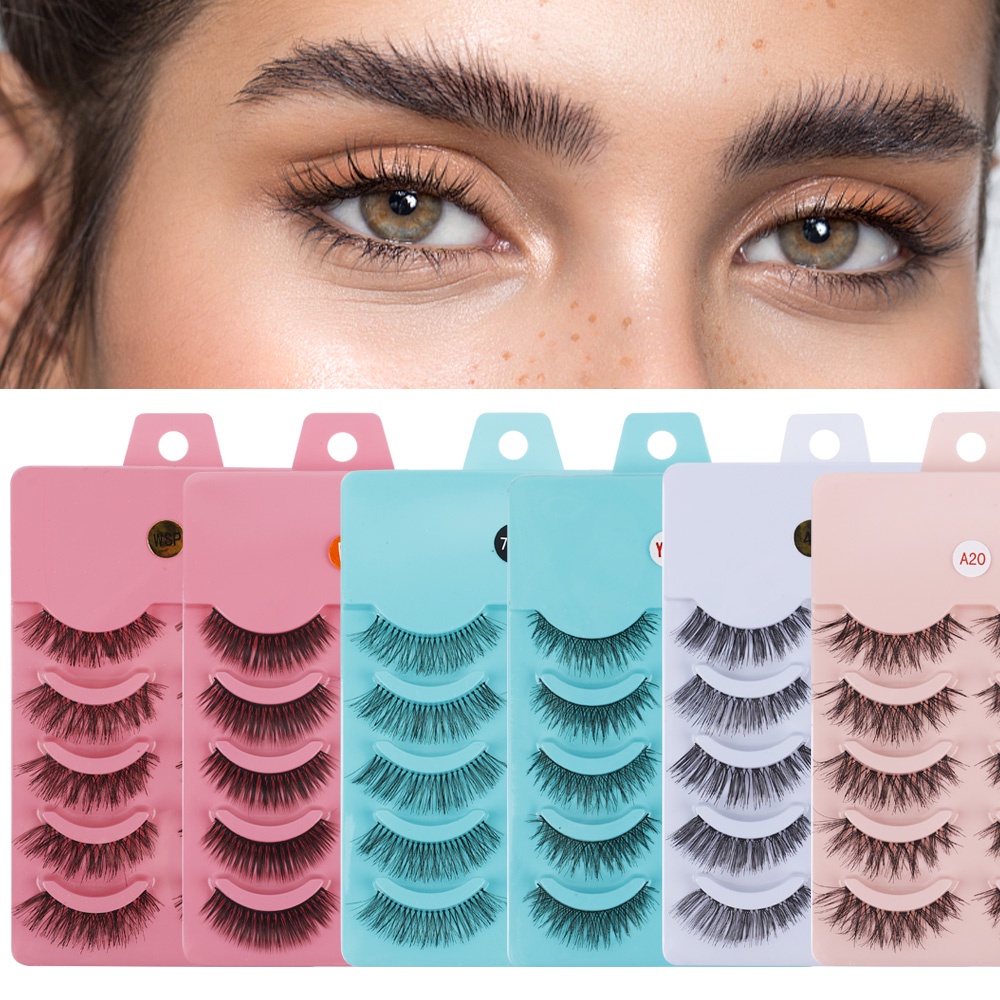 Bộ 5 Cặp Lông Mi Giả 3D Tạo Hiệu Ứng Tự Nhiên Cho Nữ