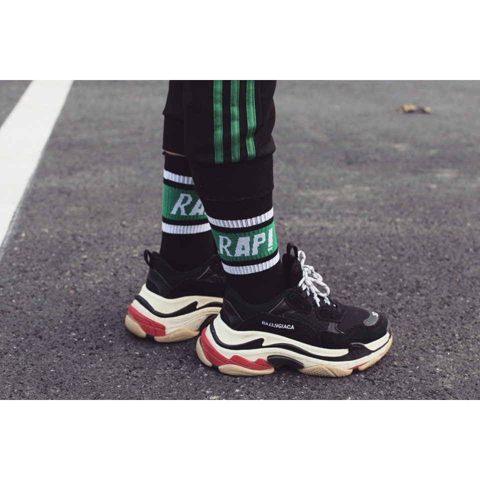 Tất vớ cổ cao dài Rap! thời trang unisex nam nữ thể thao cao cấp