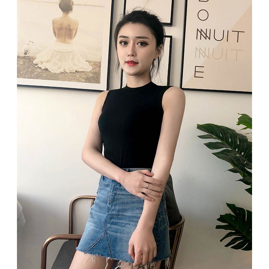 [Mẫu Mới] Áo Ba Lỗ Nữ Dáng Croptop Cổ Trụ Chất Liệu Thun Tăm Cao Cấp Thời Trang Sugal TOP NU 0017