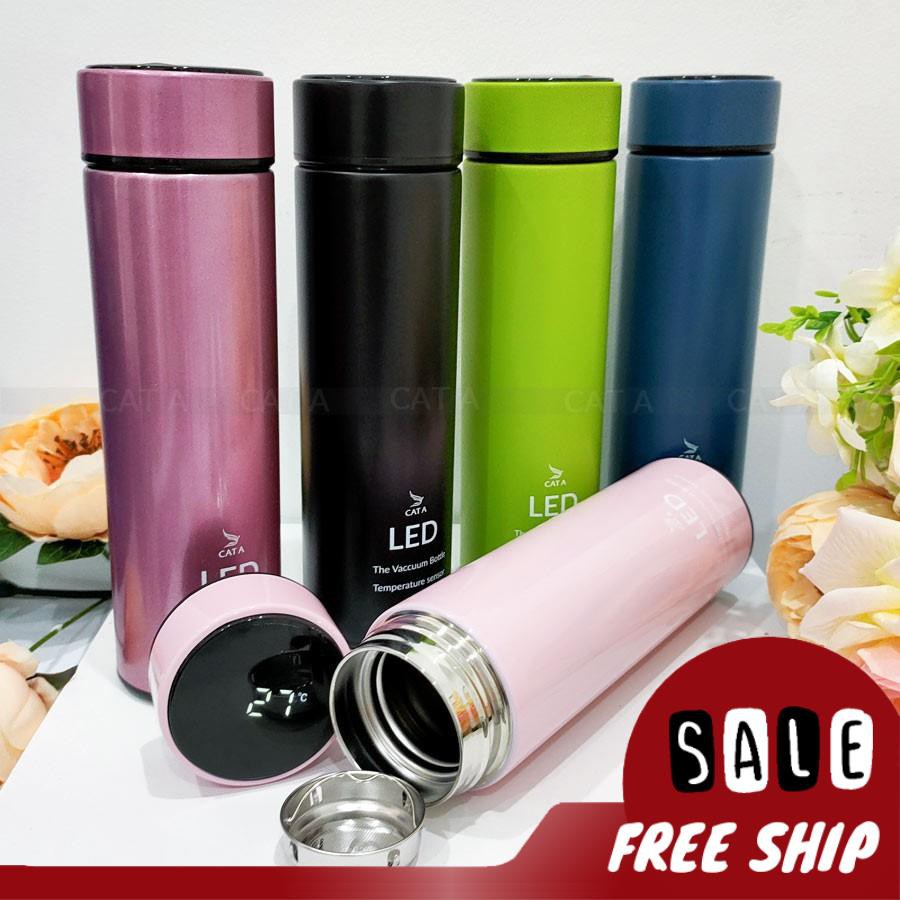 Bình giữ nhiệt led cao cấp CÁT Á  500ML CÓ ĐÈN LED HIỂN THỊ NHIỆT ĐỘ - Sang trọng, tiện lợi, giữ nhiệt 12 giờ | BigBuy360 - bigbuy360.vn