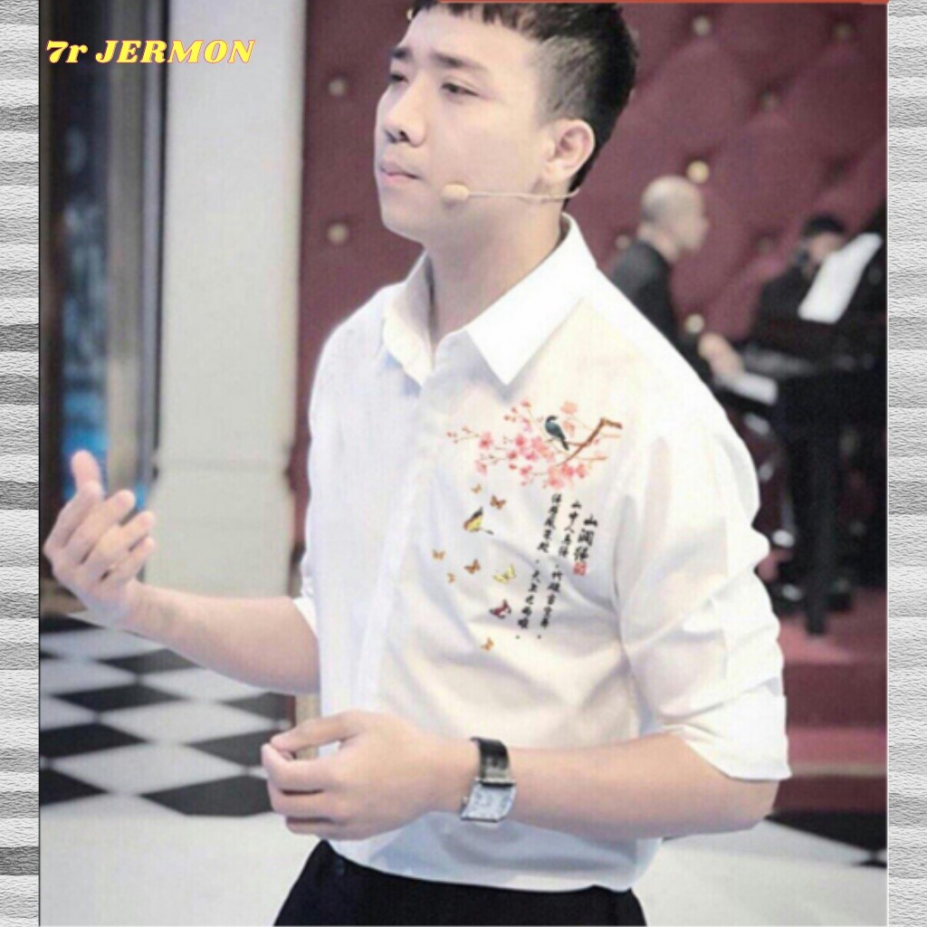 (Giá sập sàn) SƠ MI NAM CHẤT LỤA DÀI TAY PHONG CÁCH HỌA TIẾT CHIM HOA MS02 | BigBuy360 - bigbuy360.vn