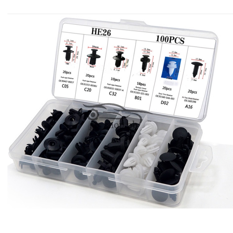 Set 100 Đinh Tán Phụ Tùng Cao Cấp Cho Xe Ô Tô