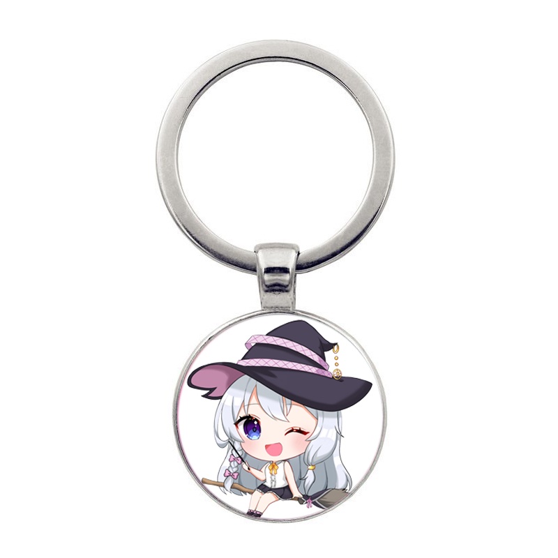 (30k) Móc khóa tròn kim loại in hình Hành trình của Elena anime chibi xinh xắn độc đáo