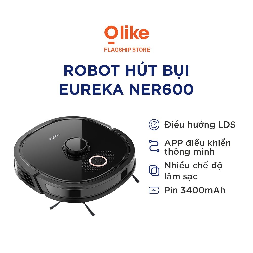 Tặng Voucher 300K - Robot Hút Bụi Lau Nhà Eureka NER600 | Điều Hướng Laser | Dung Lượng Pin 2600mAh | Hàng Chính Hãng