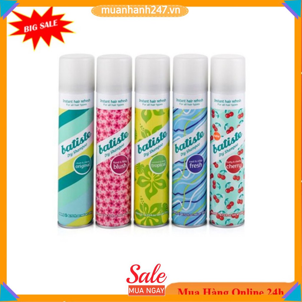 {Xác thực} . Dầu gội khô Batiste Dry Shampoo 200ml