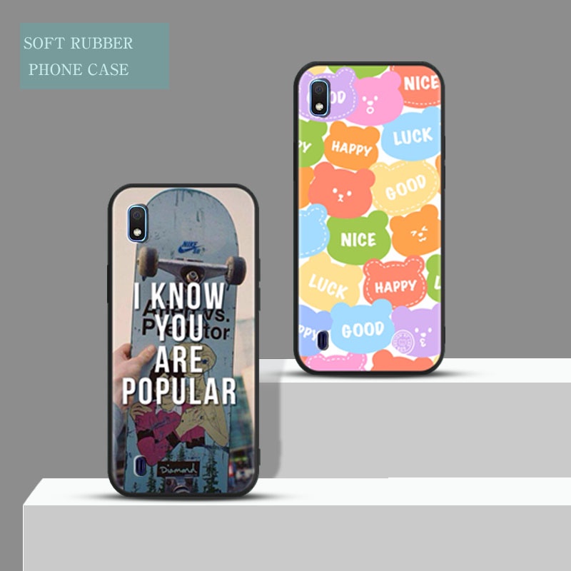 Ốp Điện Thoại TPU Silicon Cao Su Mềm Chống Nứt Màu Đen Chất Lượng Cao Cho Samsung Galaxy A10