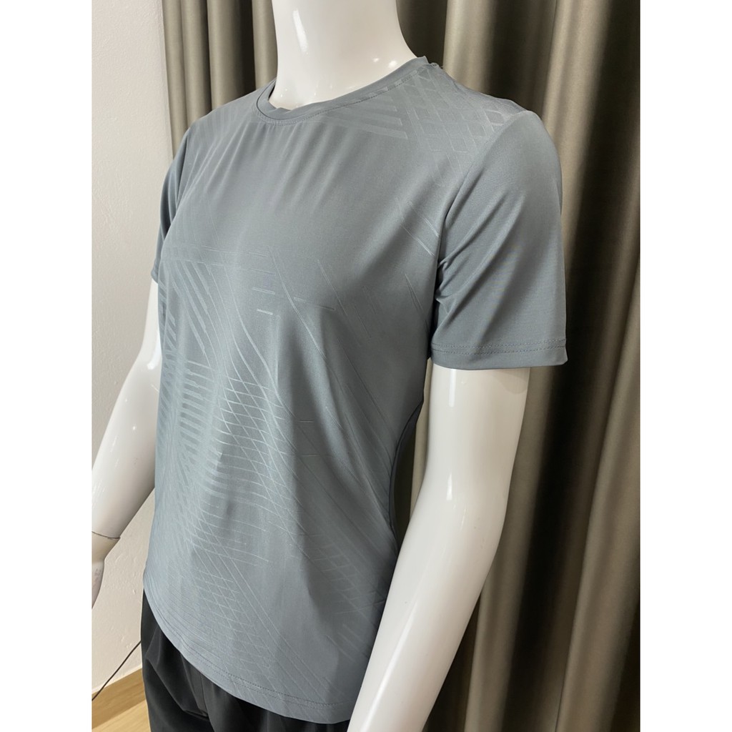 Áo thể thao nam thun lạnh,áo cộc tay cổ tròn ép vân | BigBuy360 - bigbuy360.vn