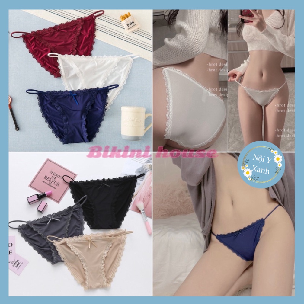 Quần Lót Nữ ❤️Quần Lót Ren Su cao cấp mềm mại kháng khuẩn sexy gợi cảm 059 nội y xanh giá rẻ, chất đẹp