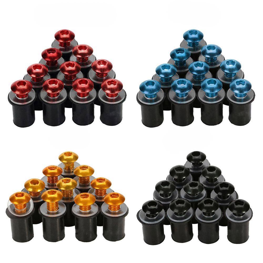 Set 10 Ốc Vít CNC Bằng Nhôm Gắn Kính Chắn Gió Xe Máy