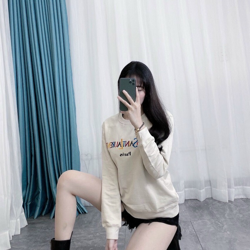 Áo nỉ thêu chữ YvessaintLaurent Paris form rộng cao cấp nhiều màu | BigBuy360 - bigbuy360.vn