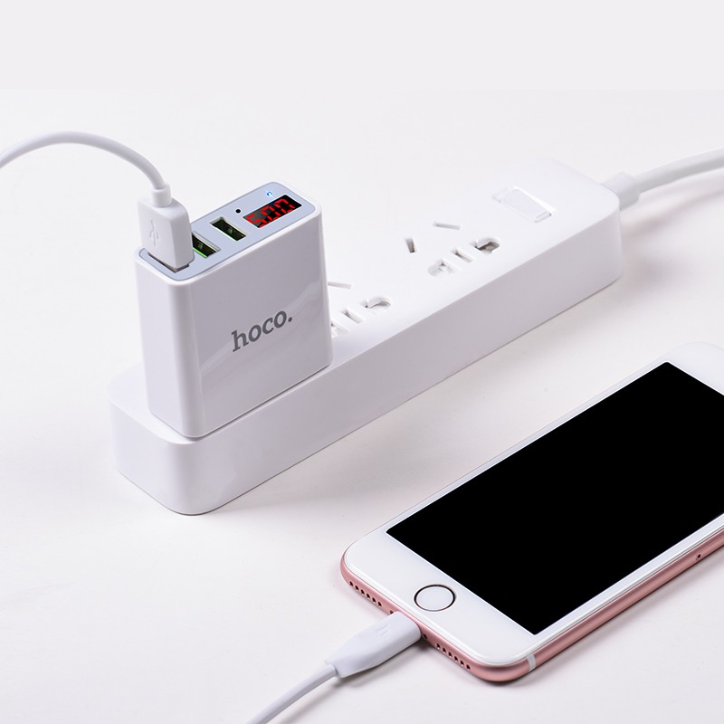 CÓC SẠC CỰC NHANH CHÍNH HÃNG HOCO 3 CỔNG USB PHÙ HỢP VỚI NHIỀU MÁY IPHONE IPAD CÙNG LÚC