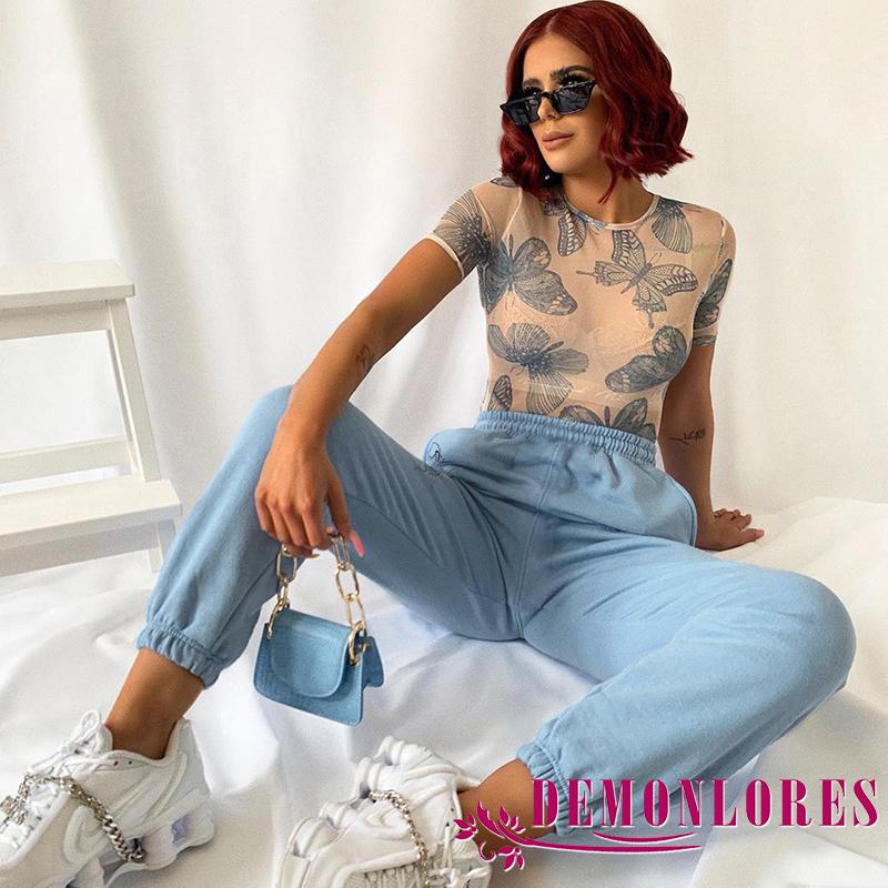 BUTTERFLY quần thể thao Jogger Lưng Cao Thêu Họa Tiết Bướm Thời Trang Cho Nữ | BigBuy360 - bigbuy360.vn
