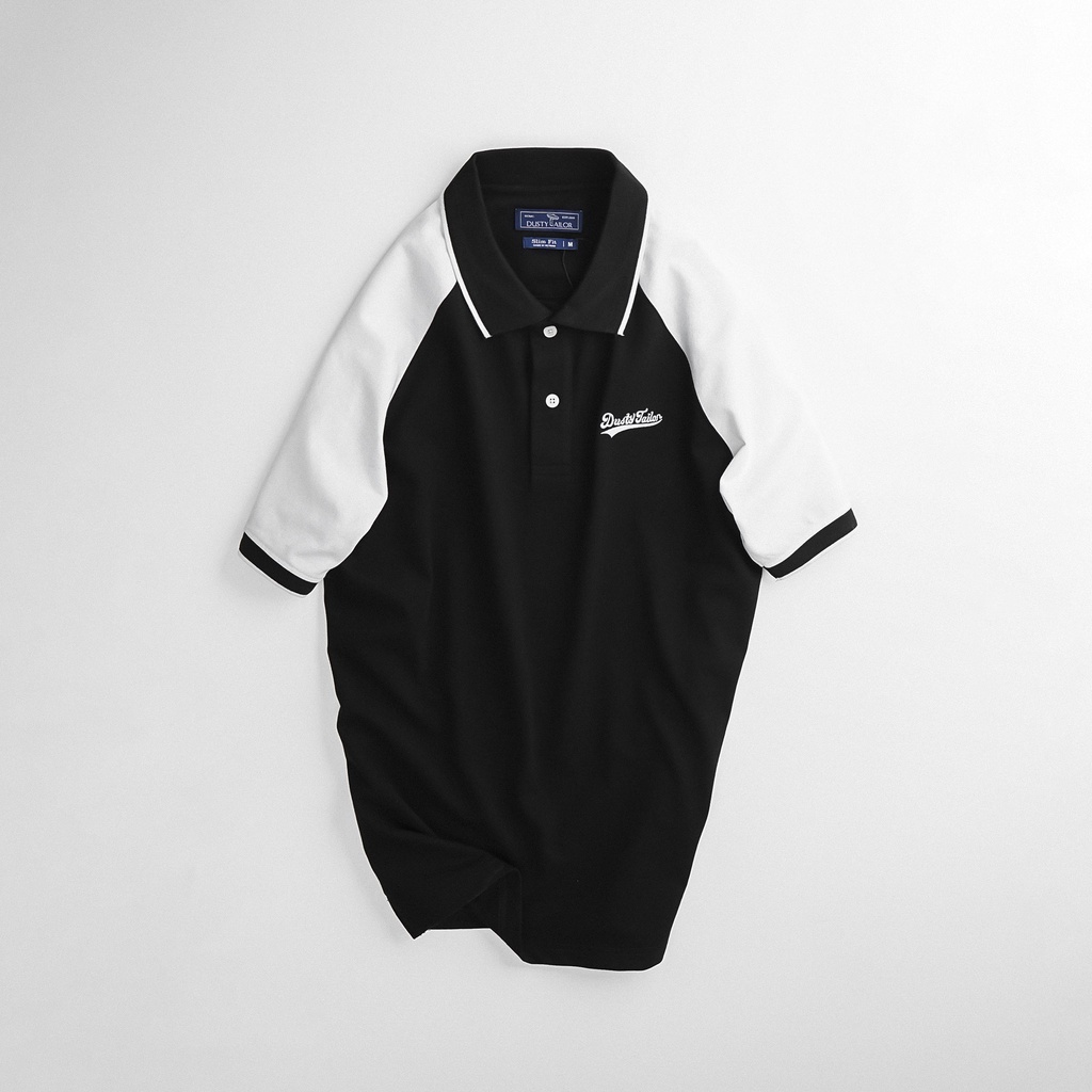 Áo thun polo nam Dusty Tailor phối raglan, áo phông nam 2 màu basic, bo dệt sang trọng tinh tế, vải cotton thun co giãn