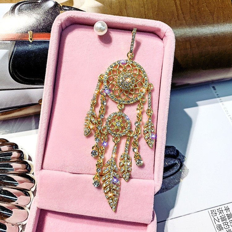 Bông tai Dream Catcher tua ngọc cổ tích_M1088